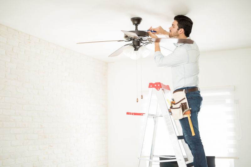 Handyman Installing Ceiling Fan